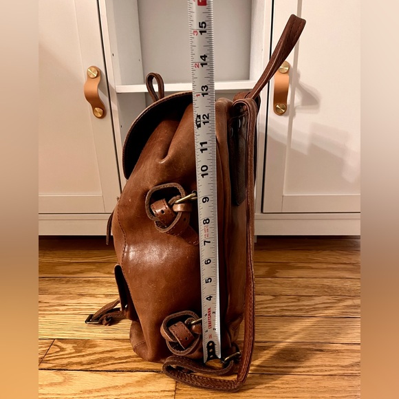 Genuine Leather Saddle Brown Backpack Full Grain Classic Field Style - Picture 5 of 14